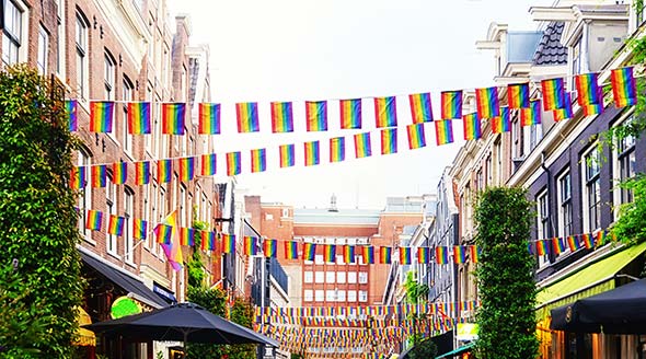Rainbow flags in Amsterdam
